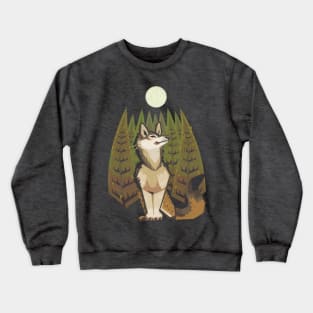 Grey Wolf Moon Crewneck Sweatshirt